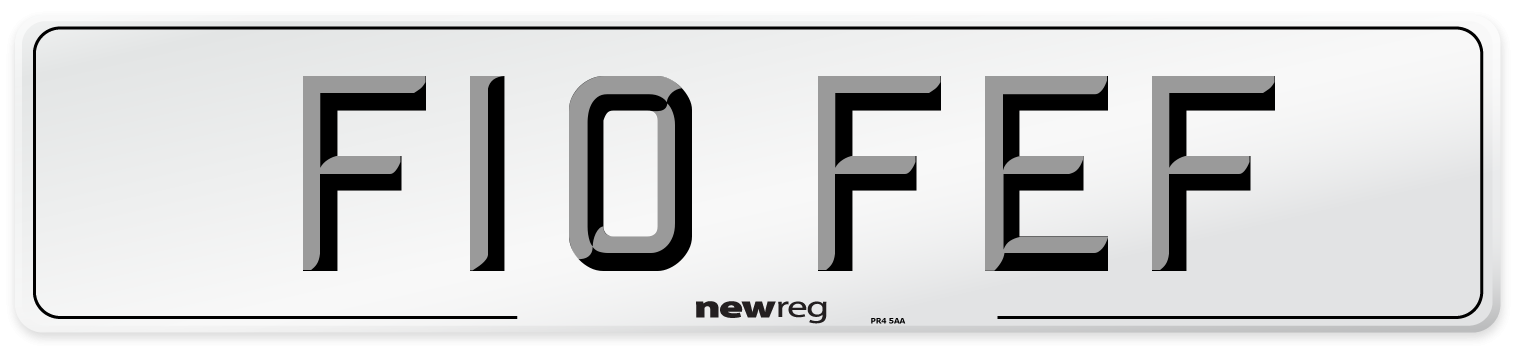 F10 FEF Number Plate from New Reg